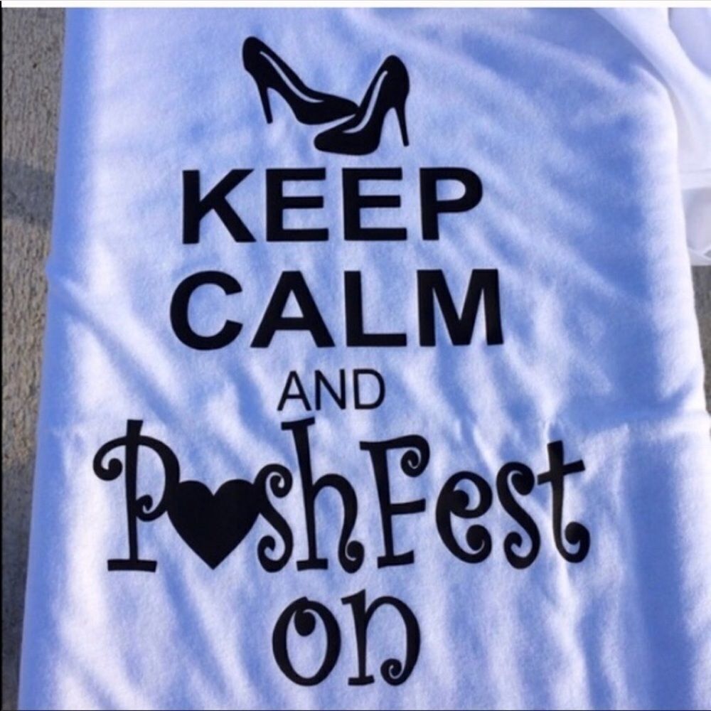 KEEP Calm Posh On Scoop neck Lips on sleeve 3X